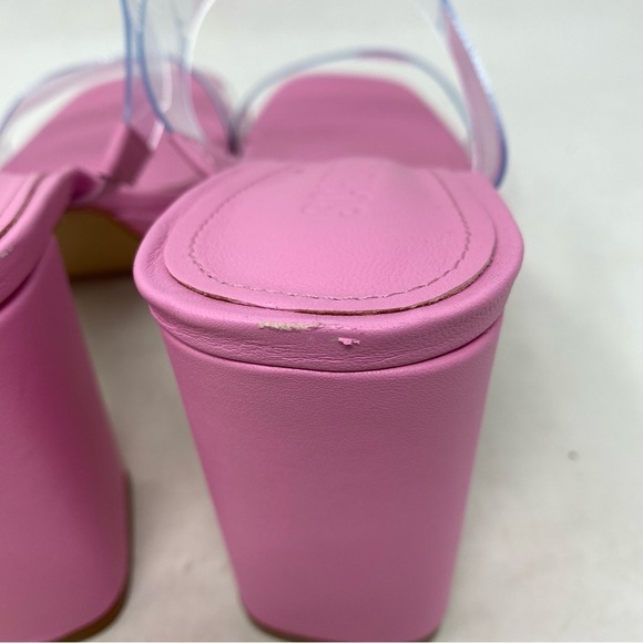 NEW Schutz Women’s Ariella Pink Rosa PVC Block Heel Y2K Sandal Size 8.5 - Picture 4 of 8